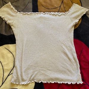 White shirt with black stripes size small